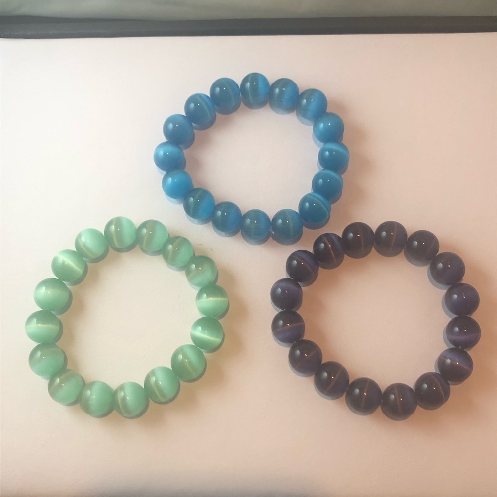 Trio of Cats eye bracelets